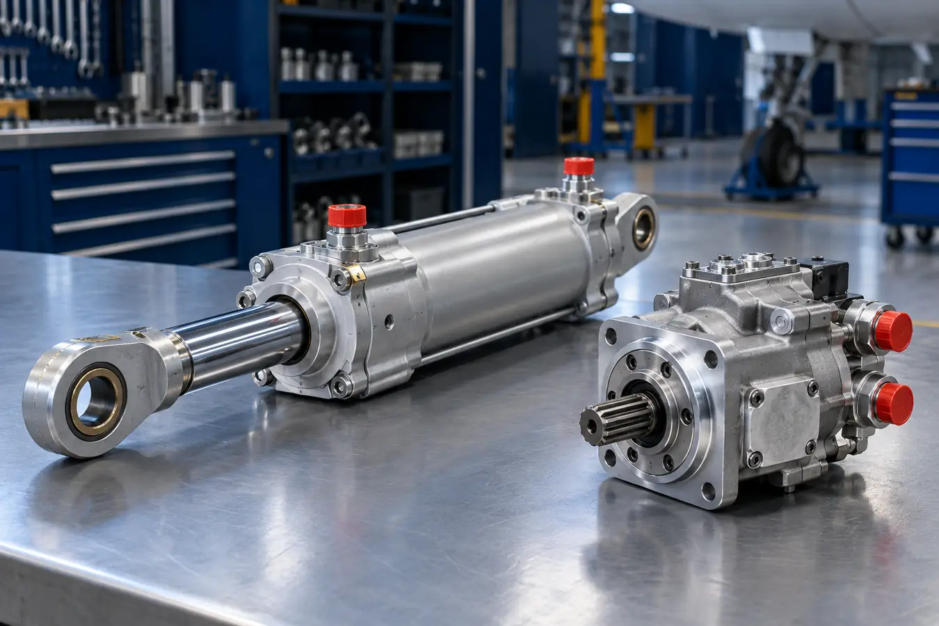 Repairable airplane hydraulic actuator and hydraulic pump