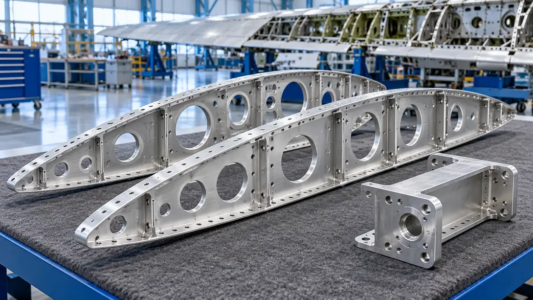 Aircraft wing ribs and a machined structural fitting