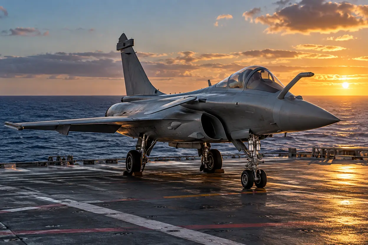 Rafale M on a carrier flight deck