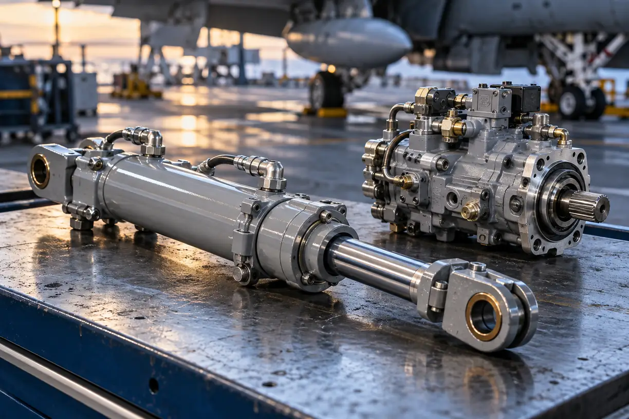 Aircraft hydraulic actuator and pump