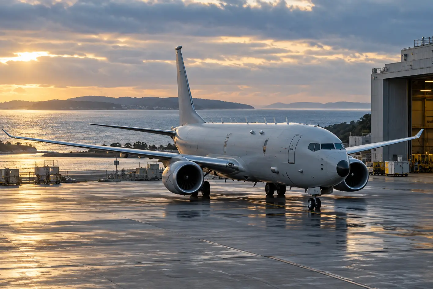 Maritime patrol aircraft at a coastal air station