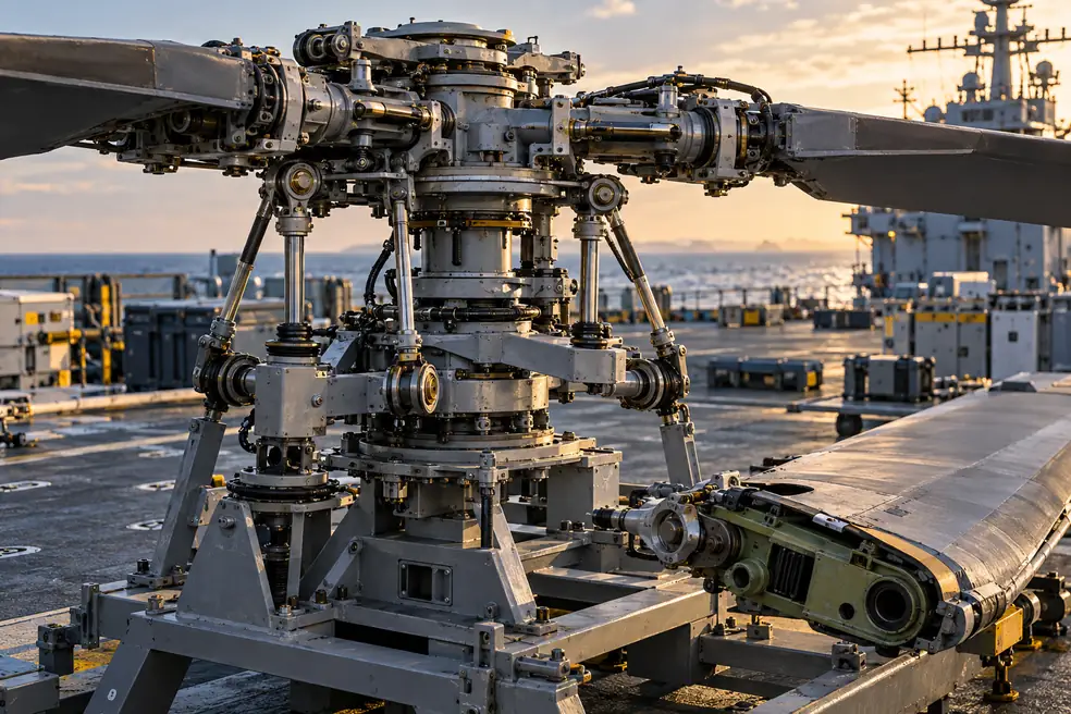Helicopter rotor hub and pitch-control components