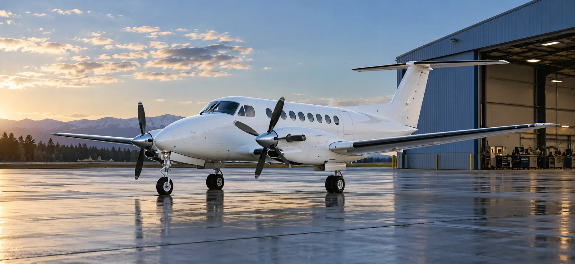 government aviation aircraft on a maintenance apron